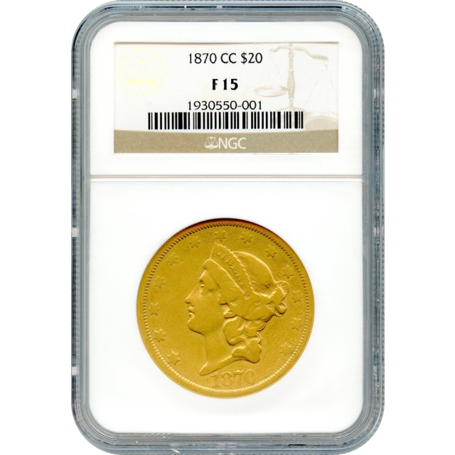 1870-CC $20 Liberty Head Double Eagle NGC F15