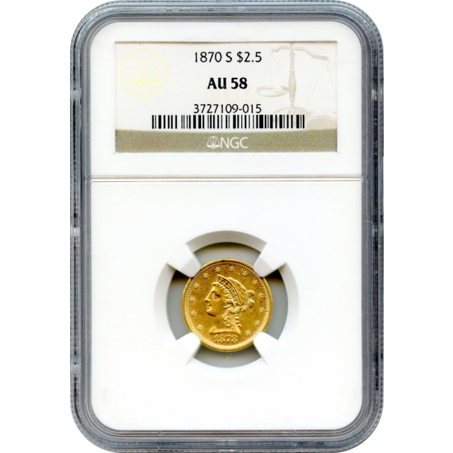 1878-S $2.50 Liberty Head Quarter Eagle NGC AU58
