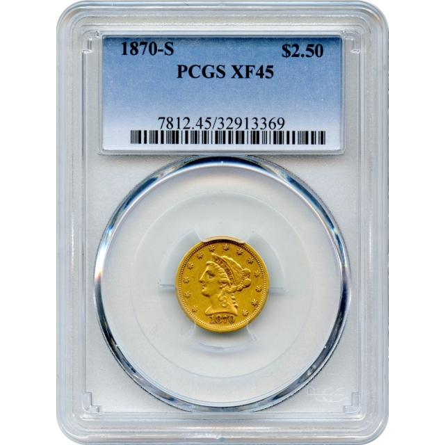 1870-S $2.50 Liberty Head Quarter Eagle PCGS XF45