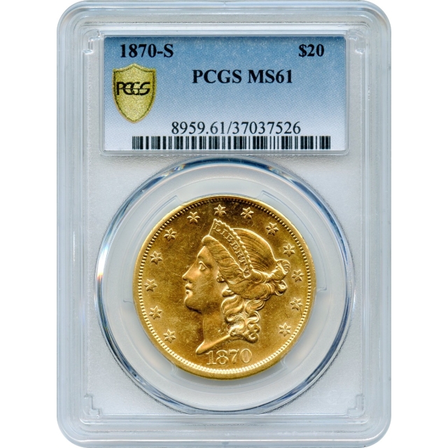 1870-S $20 Liberty Head Double Eagle PCGS MS61