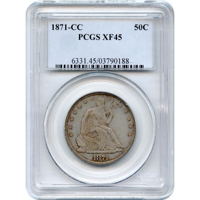 1871-CC 50C Liberty Seated Half Dollar PCGS XF45