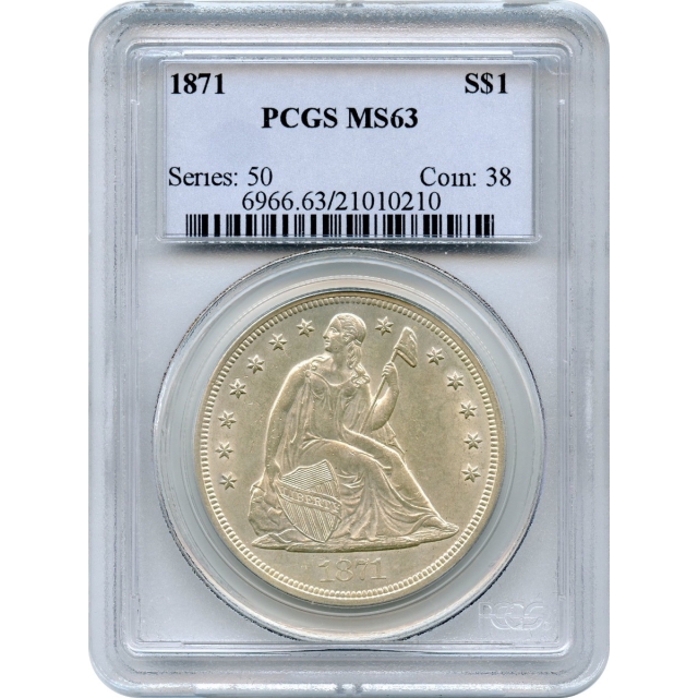 1871 $1 Liberty Seated Dollar PCGS MS63