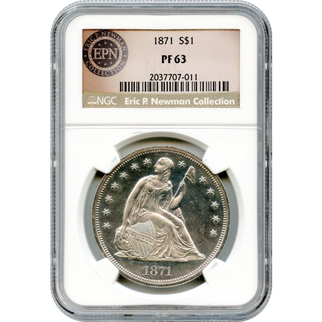 1871 $1 Liberty Seated Dollar NGC PR63