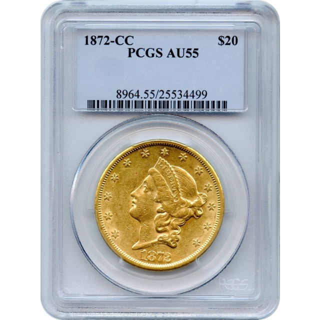 1872-CC $20 Liberty Head Double Eagle PCGS AU55