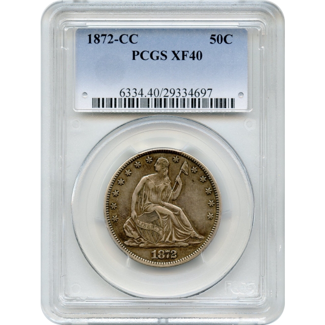 1872-CC 50C Liberty Seated Half Dollar PCGS XF40