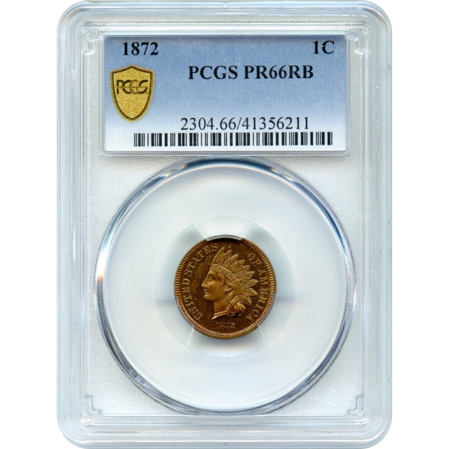 1872 1C Indian Head Cent PCGS PR66RB