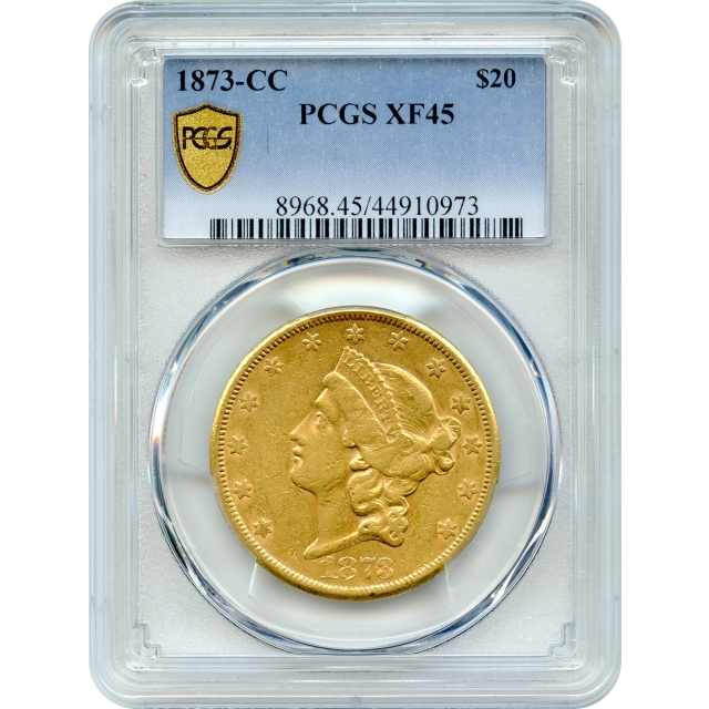 1873-CC $20 Liberty Head Double Eagle PCGS XF45