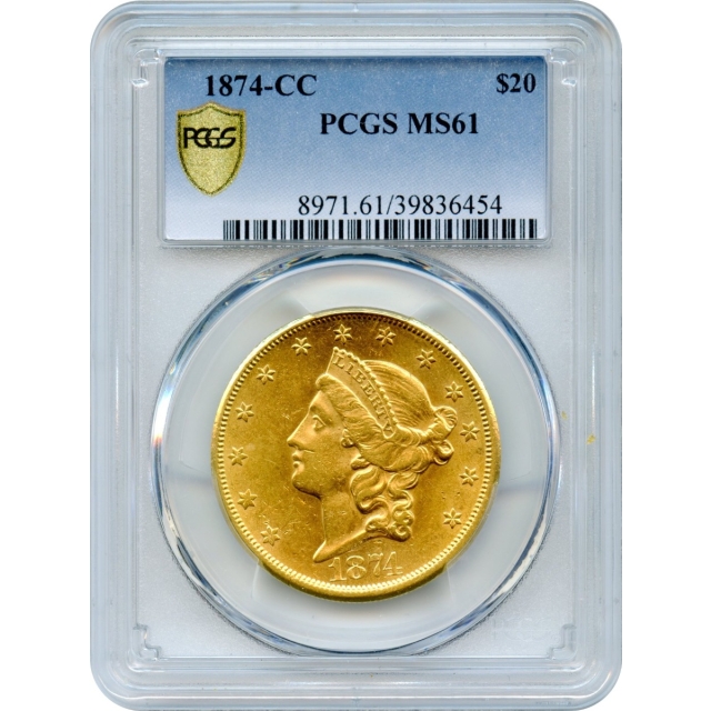 1874-CC $20 Liberty Head Double Eagle PCGS MS61