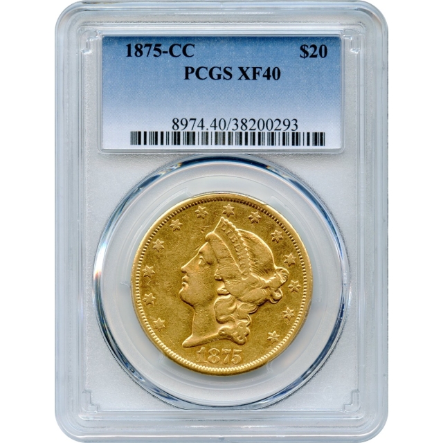 1875-CC $20 Liberty Head Double Eagle PCGS XF40