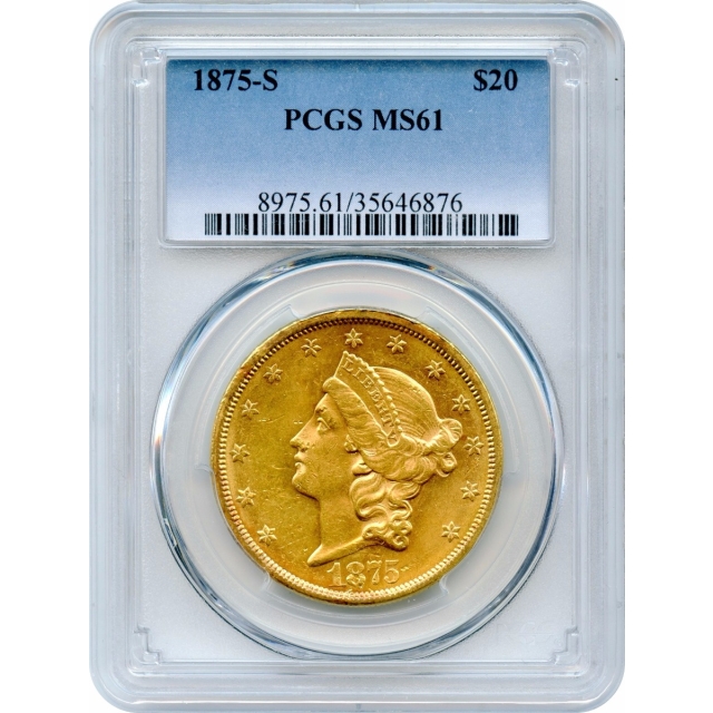1875-S $20 Liberty Head Double Eagle PCGS MS61