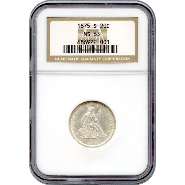 1875-S 20C Twenty-Cent Piece NGC MS63