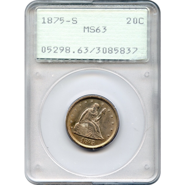 1875-S 20C Twenty Cent Piece PCGS MS63