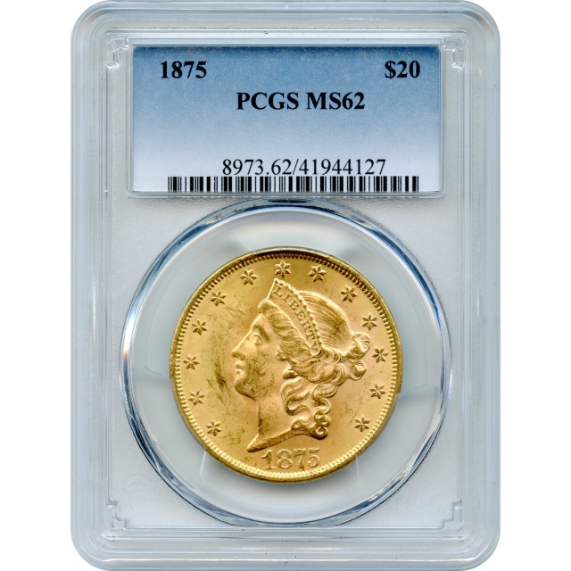 1875 $20 Liberty Head Double Eagle PCGS MS62