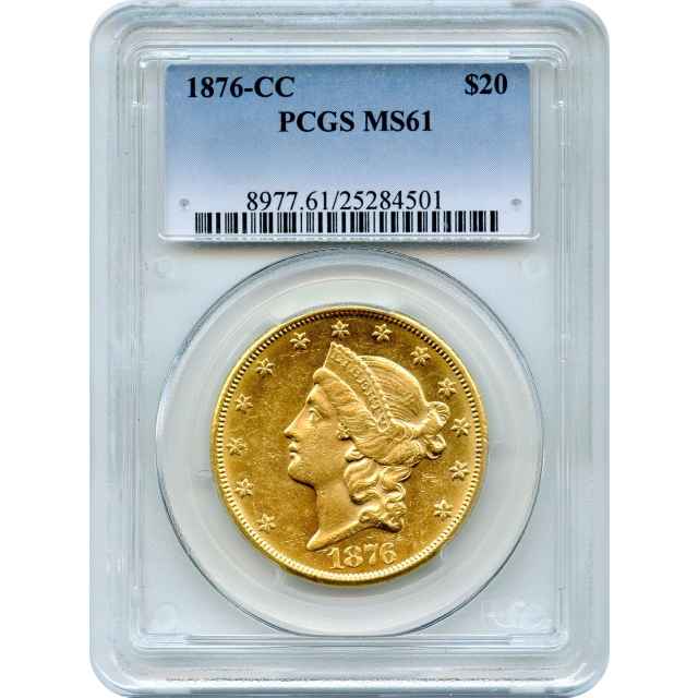 1876-CC $20 Liberty Head Double Eagle PCGS MS61