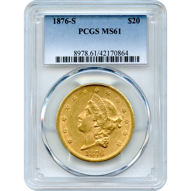 1876-S $20 Liberty Head Double Eagle PCGS MS61 - America's Centennial Year!