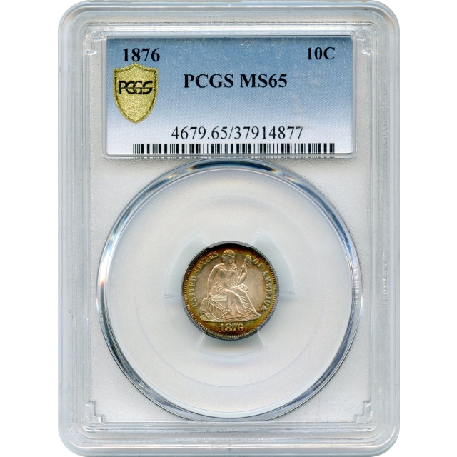 1876 10C Liberty Seated Dime PCGS MS65