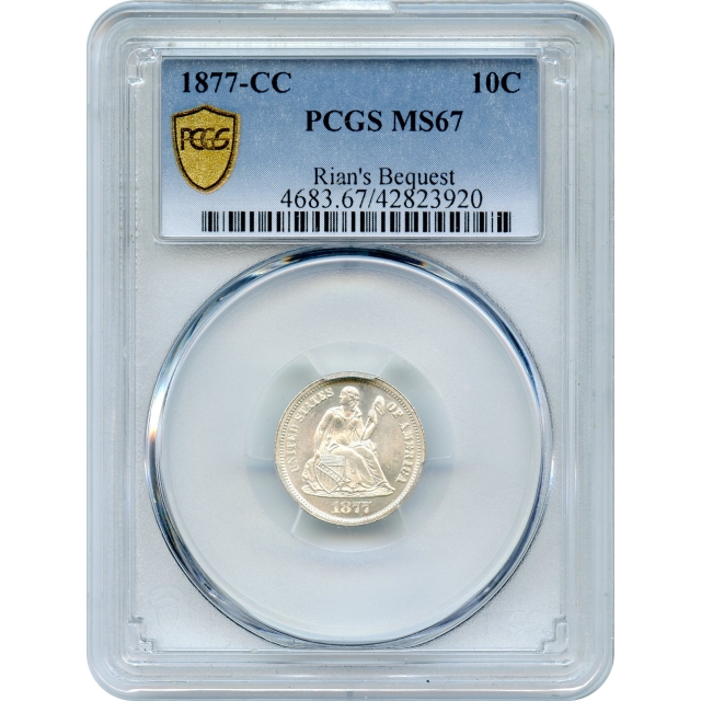 1877-CC 10C Liberty Seated Dime PCGS MS67 - Condition Rarity!