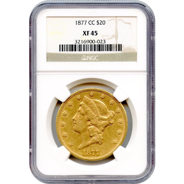 1877-CC $20 Liberty Head Double Eagle NGC XF45