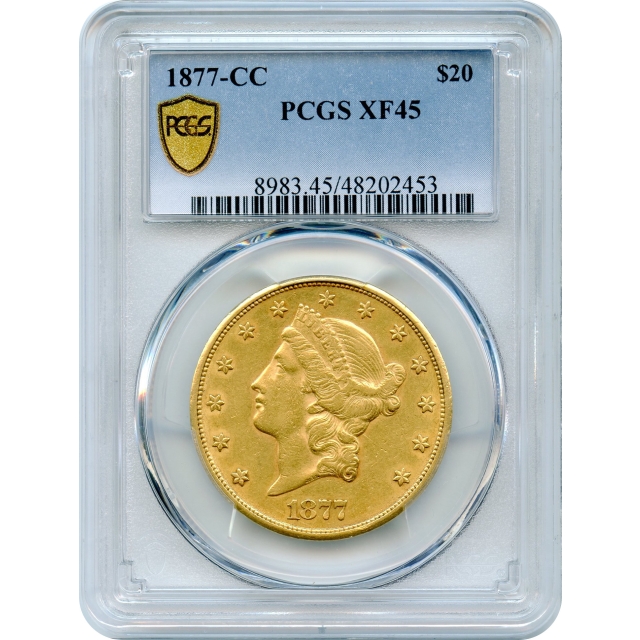 1877-CC $20 Liberty Head Double Eagle PCGS XF45