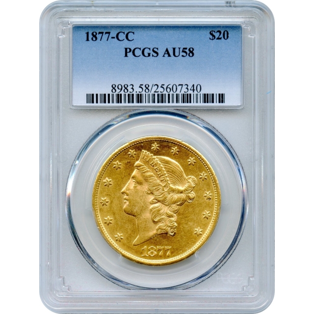 1877-CC $20 Liberty Head Double Eagle PCGS AU58