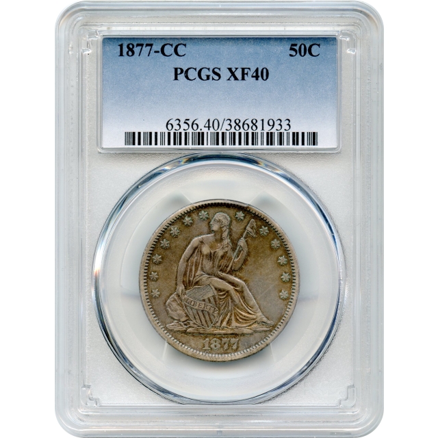 1877-CC 50C Liberty Seated Half Dollar PCGS XF40