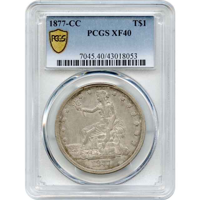1877-CC $1 Trade Silver Dollar PCGS XF40
