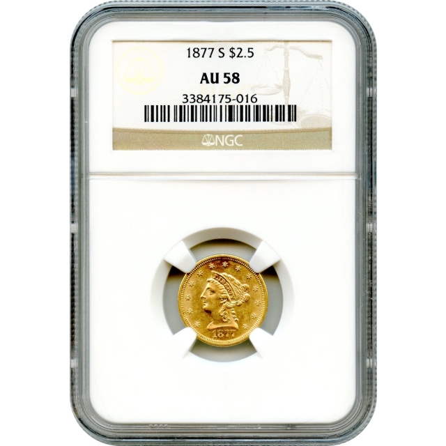 1877-S $2.50 Liberty Head Quarter Eagle NGC AU58