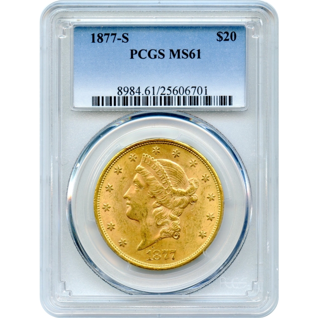 1877-S $20 Liberty Head Double Eagle PCGS MS61