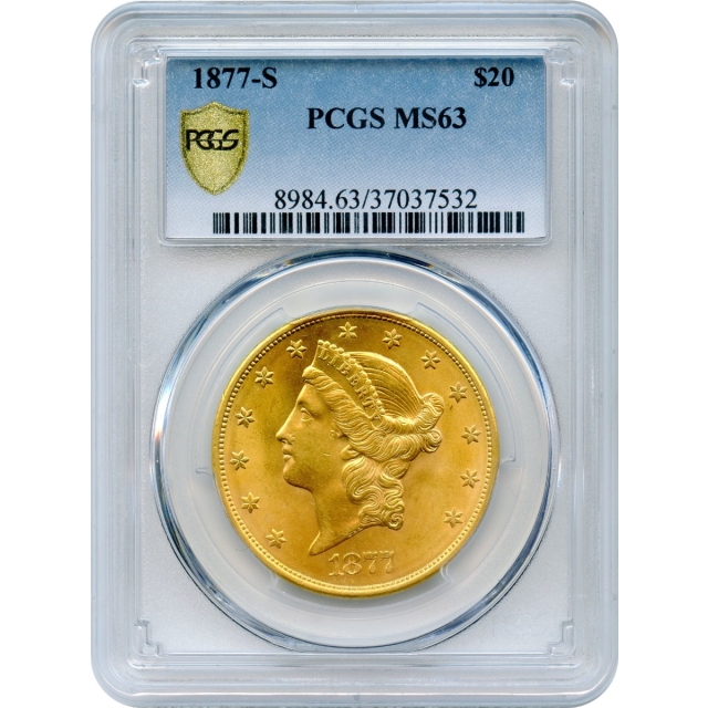 1877-S $20 Liberty Head Double Eagle PCGS MS63