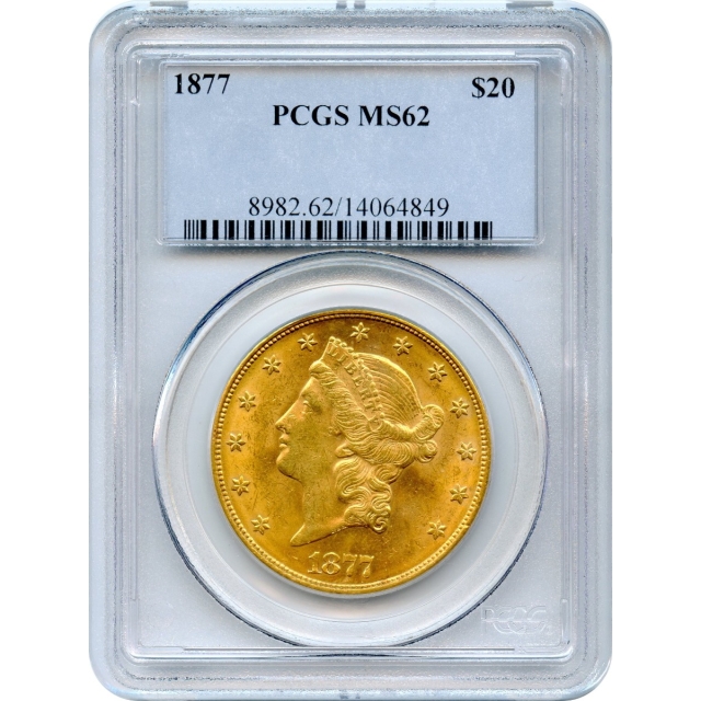 1877 $20 Liberty Head Double Eagle PCGS MS62