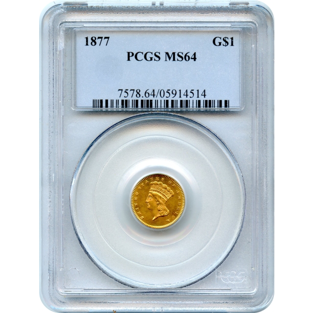 1877 G$1 Indian Princess Gold Dollar PCGS MS64