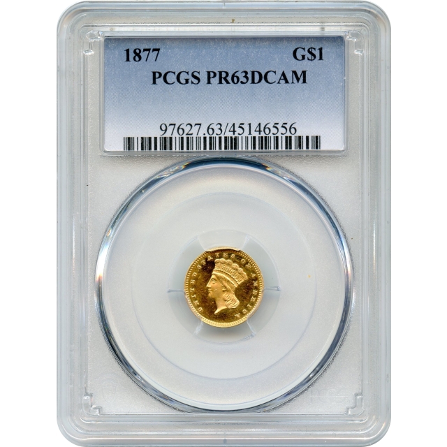 1877 G$1 Indian Princess Gold Dollar PCGS PR63DCAM