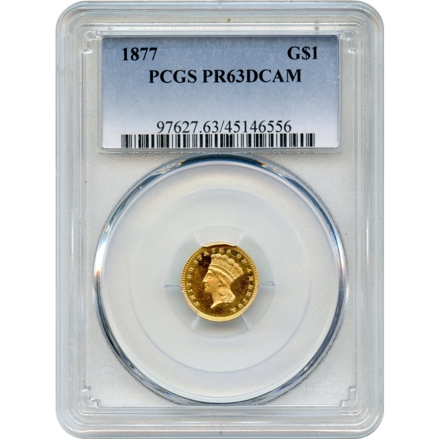 1877 G$1 Indian Princess Gold Dollar PCGS PR63DCAM