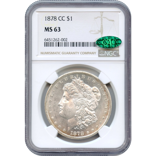 1878-CC $1 Morgan Silver Dollar NGC MS63 (CAC)