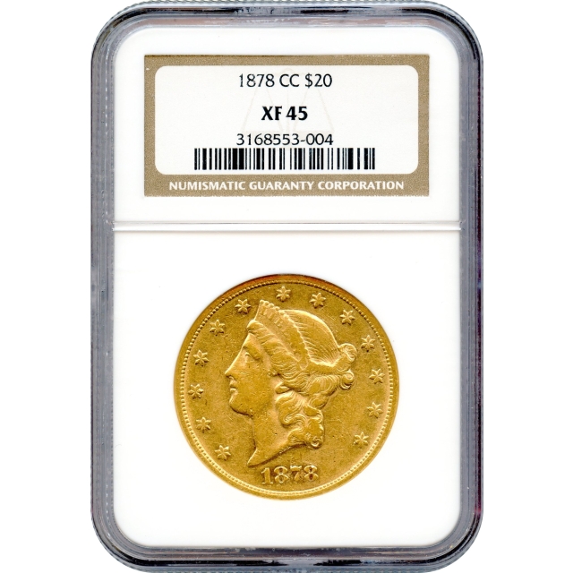 1878-CC $20 Liberty Head Double Eagle NGC XF45