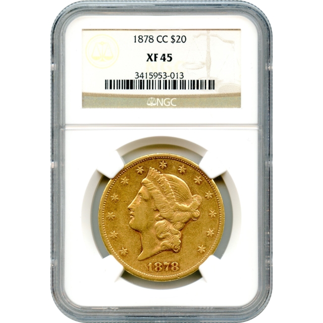 1878-CC $20 Liberty Head Double Eagle NGC XF45