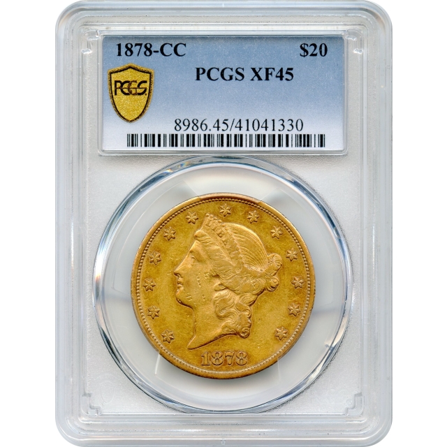 1878-CC $20 Liberty Head Double Eagle PCGS XF45