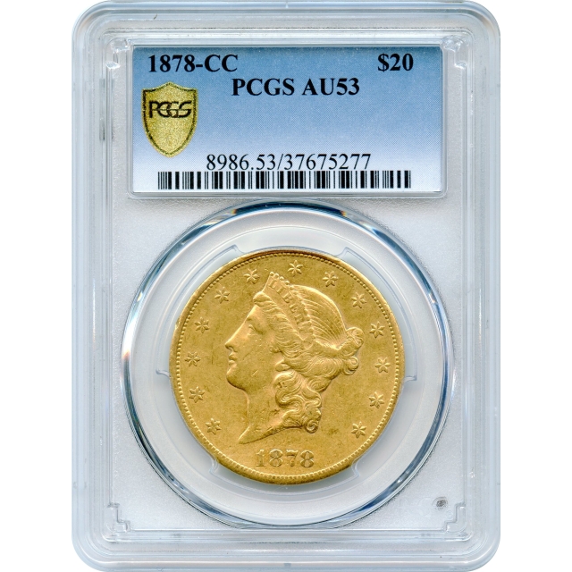 1878-CC $20 Liberty Head Double Eagle PCGS AU53