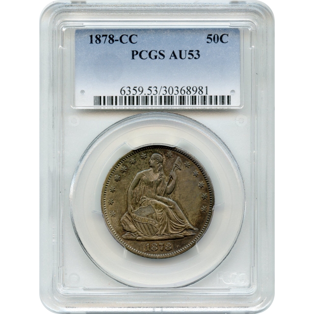 1878-CC 50C Liberty Seated Half Dollar PCGS AU53