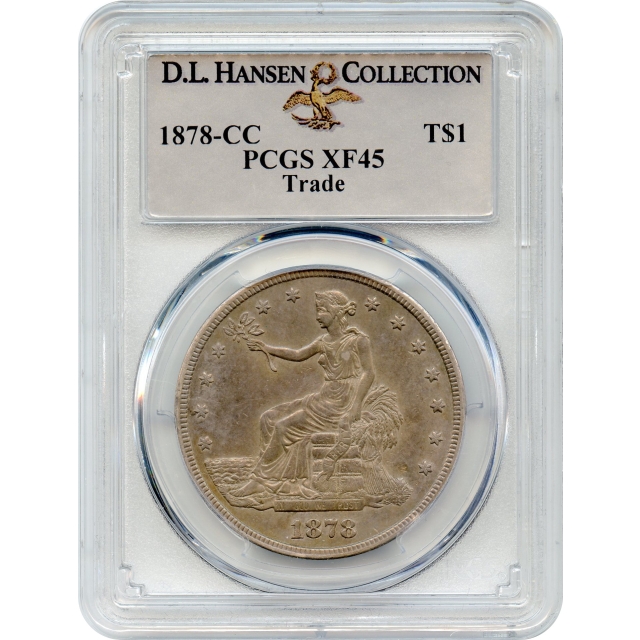 1878-CC $1 Trade Silver Dollar PCGS XF45