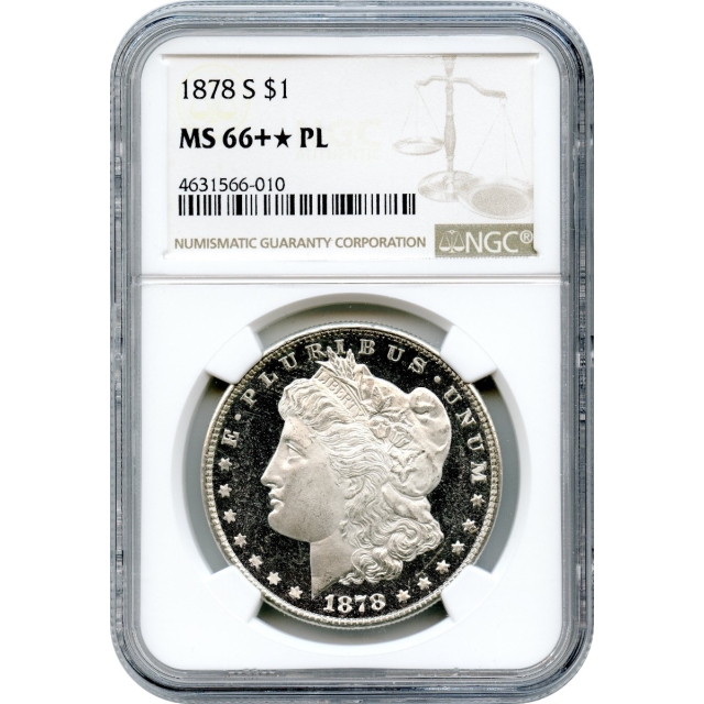 1878-S $1 Morgan Silver Dollar NGC MS66+PL (STAR)