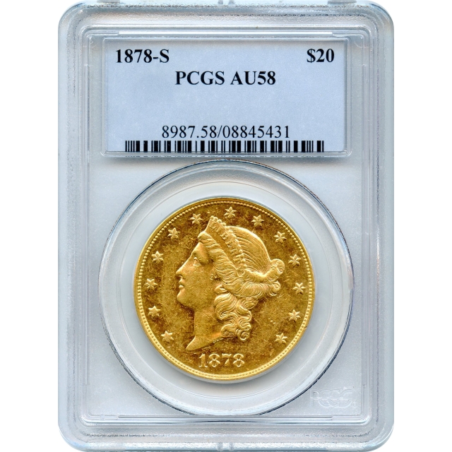 1878-S $20 Liberty Head Double Eagle PCGS AU58