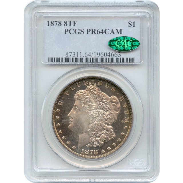 1878 $1 Morgan Silver Dollar, 8TF PCGS PR64CAM (CAC)