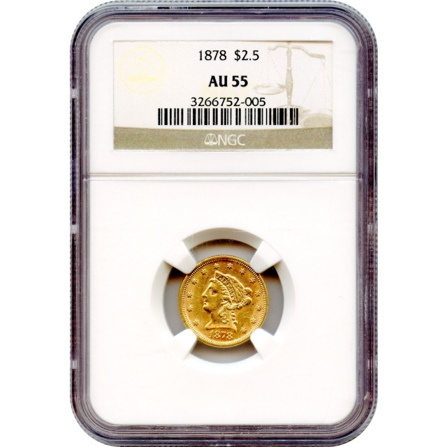 1878 $2.50 Liberty Head Quarter Eagle NGC AU55