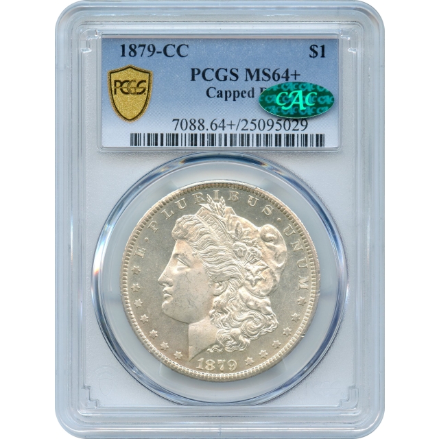 1879-CC $1 Morgan Silver Dollar, Capped Die PCGS MS64+ (CAC)