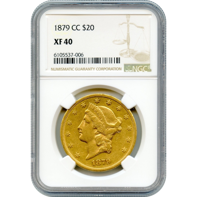 1879-CC $20 Liberty Head Double Eagle NGC XF40