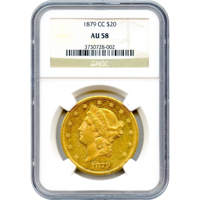 1879-CC $20 Liberty Head Double Eagle NGC AU58