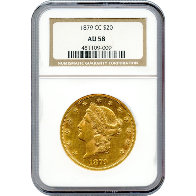 1879-CC $20 Liberty Head Double Eagle NGC AU58