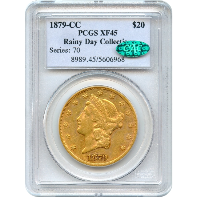 1879-CC $20 Liberty Head Double Eagle PCGS XF45 (CAC)