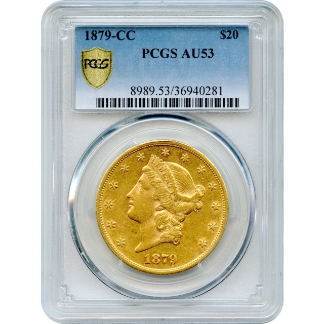 1879-CC $20 Liberty Head Double Eagle PCGS AU53